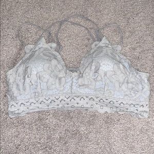 Gray lace bra
